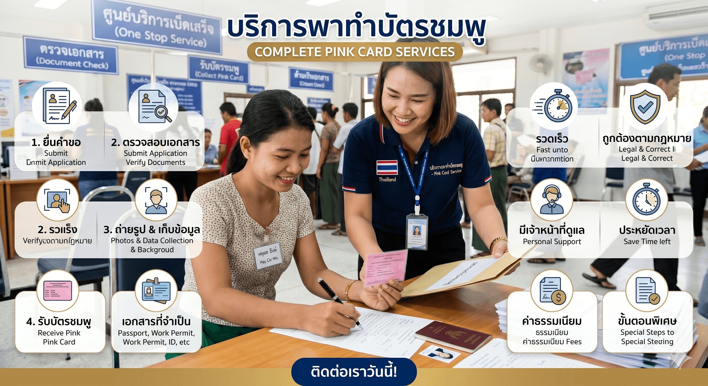 บริการทำบัตรชมพู